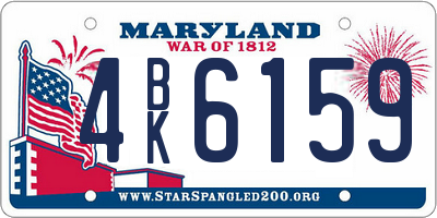 MD license plate 4BK6159