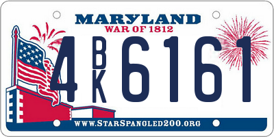 MD license plate 4BK6161