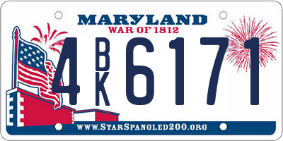 MD license plate 4BK6171