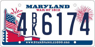 MD license plate 4BK6174