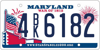 MD license plate 4BK6182