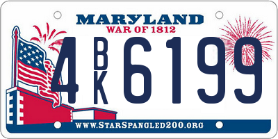 MD license plate 4BK6199