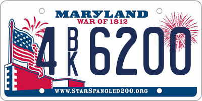 MD license plate 4BK6200
