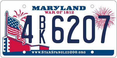 MD license plate 4BK6207