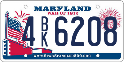 MD license plate 4BK6208