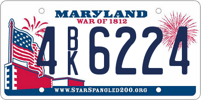 MD license plate 4BK6224