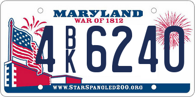 MD license plate 4BK6240