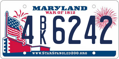 MD license plate 4BK6242