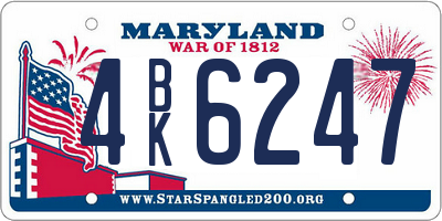 MD license plate 4BK6247