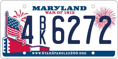MD license plate 4BK6272