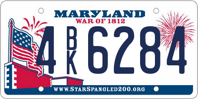 MD license plate 4BK6284