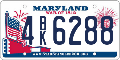 MD license plate 4BK6288