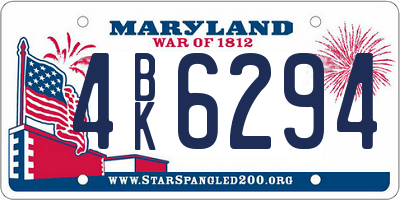 MD license plate 4BK6294