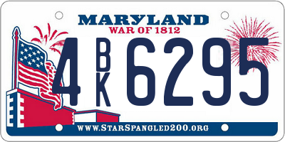 MD license plate 4BK6295