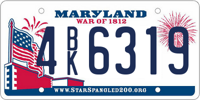 MD license plate 4BK6319