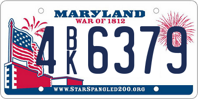 MD license plate 4BK6379