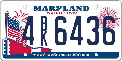 MD license plate 4BK6436