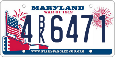 MD license plate 4BK6471