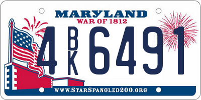 MD license plate 4BK6491