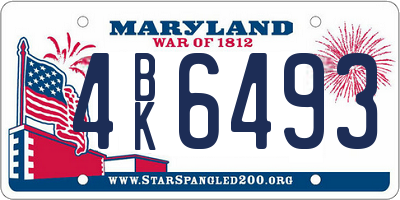 MD license plate 4BK6493