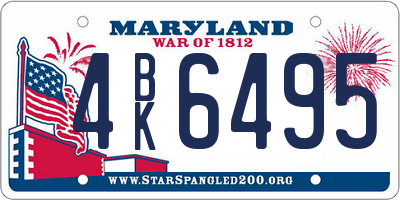 MD license plate 4BK6495