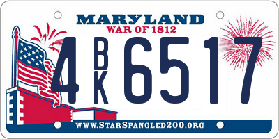 MD license plate 4BK6517