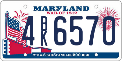 MD license plate 4BK6570