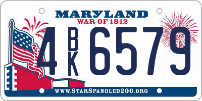 MD license plate 4BK6579