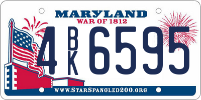 MD license plate 4BK6595