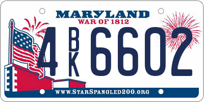 MD license plate 4BK6602