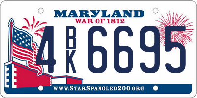 MD license plate 4BK6695