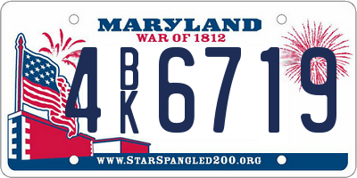 MD license plate 4BK6719