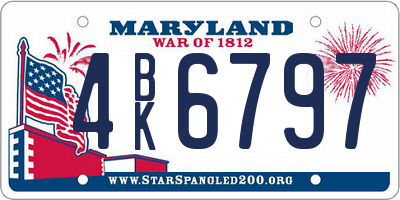 MD license plate 4BK6797