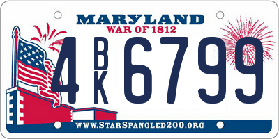 MD license plate 4BK6799