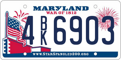 MD license plate 4BK6903