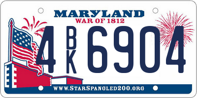 MD license plate 4BK6904