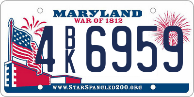 MD license plate 4BK6959