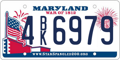 MD license plate 4BK6979