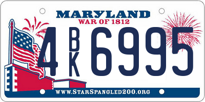 MD license plate 4BK6995