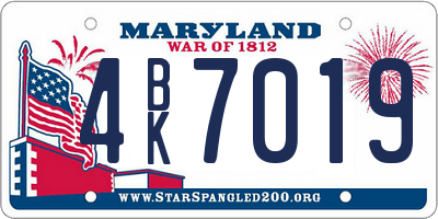 MD license plate 4BK7019