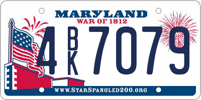 MD license plate 4BK7079