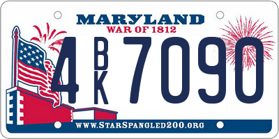 MD license plate 4BK7090