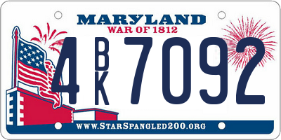 MD license plate 4BK7092