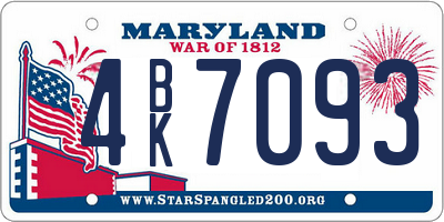 MD license plate 4BK7093