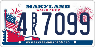 MD license plate 4BK7099