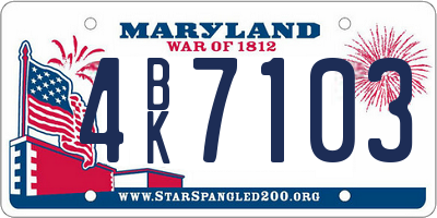 MD license plate 4BK7103