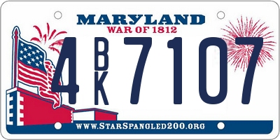 MD license plate 4BK7107