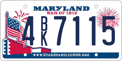 MD license plate 4BK7115