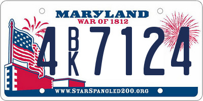 MD license plate 4BK7124
