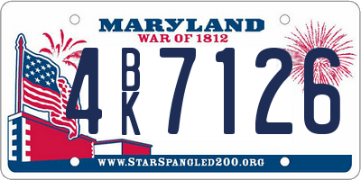 MD license plate 4BK7126